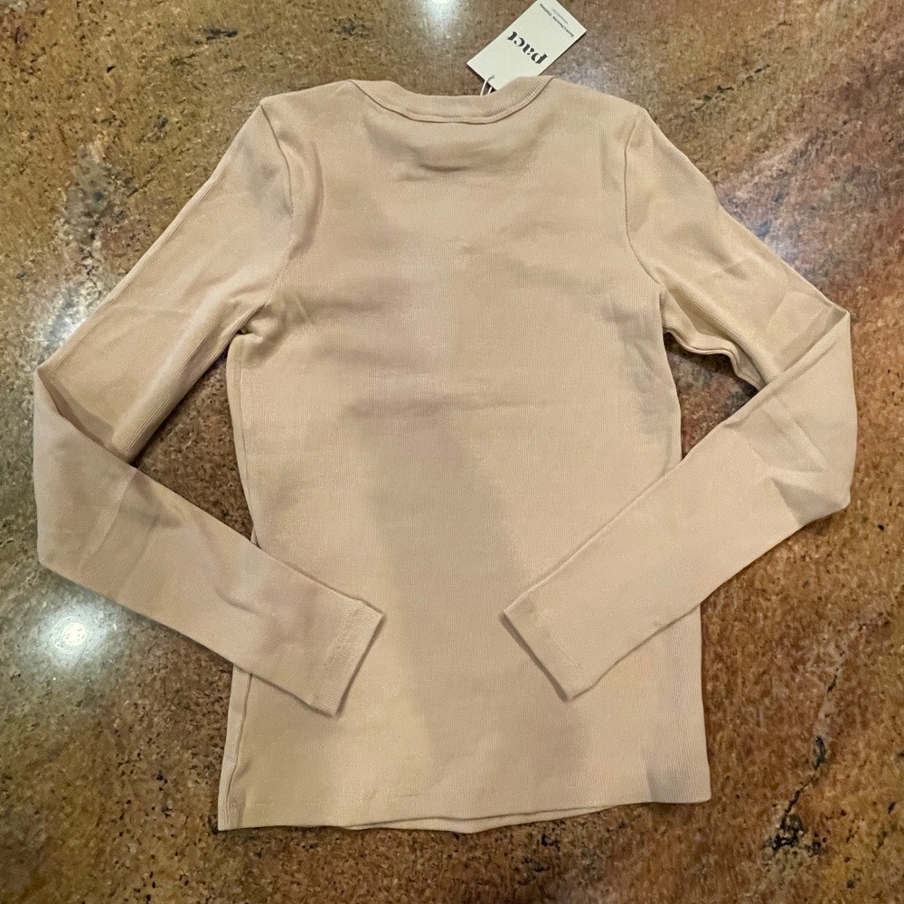 NEW! Pact Sesame Dream Rib Slim Henley Long Sleeve Top Size Small NWT! - Picture 12 of 12